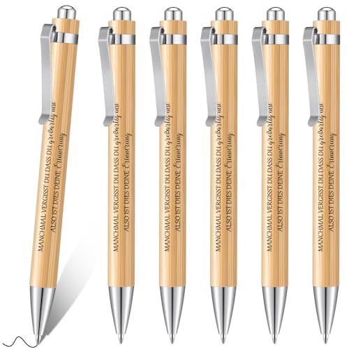 Dianelhall 6 Stück Inspirierende Kugelschreiber aus Holz Motivation Stifte Einziehbare Kugelschreiber mit Spruch mit Schwarzer Tinte für Kollegen Erzieherin Mitarbeiter Schule Büro Arbeit Prüfung Dianelhall 6 Stück Inspirierende Kugelschreiber aus Holz Motivation Stifte Einziehbare Kugelschreiber mit Spruch mit Schwarzer Tinte für Kollegen Erzieherin Mitarbeiter Schule Büro Arbeit Prüfung von Dianelhall