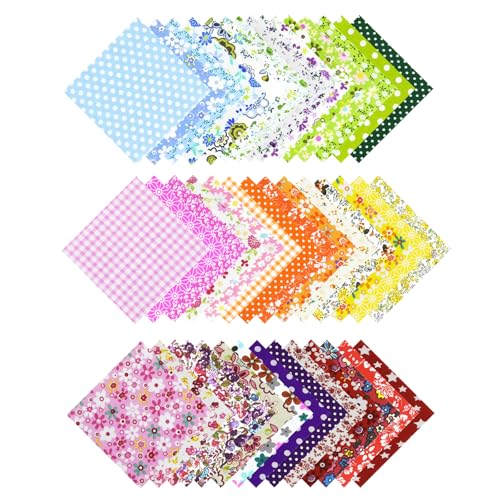 Stoffe zum Nähen Patchwork Stoff - 50 Stück Baumwolle Stoffreste 20 x 20 cm, Baumwollstoff Patchwork mit Zufallsmuster, Baumwollstoff Stoffe Paket für Kleidung, Vorhänge, Bettwäsche, DIY Basteln Stoffe zum Nähen Patchwork Stoff - 50 Stück Baumwolle Stoffreste 20 x 20 cm, Baumwollstoff Patchwork mit Zufallsmuster, Baumwollstoff Stoffe Paket für Kleidung, Vorhänge, Bettwäsche, DIY Basteln von Dianfen