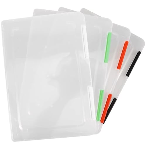 Dianzan Aktenboxen Aus Kunststoff, 4 Stück, Aufsteckbare A5-aktenaufbewahrungsbox, Wasserdicht, Tragbar, Für Dokumente, Fotos, Postkarten von Dianzan