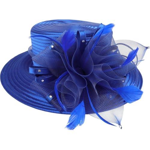 Eleganter Blumen-Fascinator-Hut, Sommerhut Breiter Krempe Aus Netzstoff, Hochzeitshut Für Die Kirche, Blumen-Fascinator-Hut Für Bankett, Cocktail-teeparty Eleganter Blumen-Fascinator-Hut, Sommerhut Breiter Krempe Aus Netzstoff, Hochzeitshut Für Die Kirche, Blumen-Fascinator-Hut Für Bankett, Cocktail-teeparty von Dianzan
