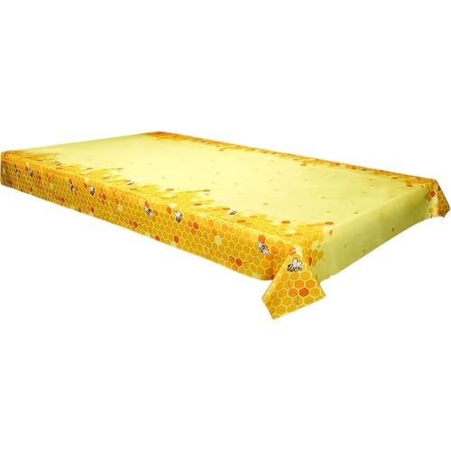 Rechteckige Tischdecke Honigbienen- Und Hummelmotiv, Party-tischdecken Aus Kunststoff Zum Thema Bienen, Esstischdecke Für Babyparty, Abschlussfeier, Geburtstag von Dianzan