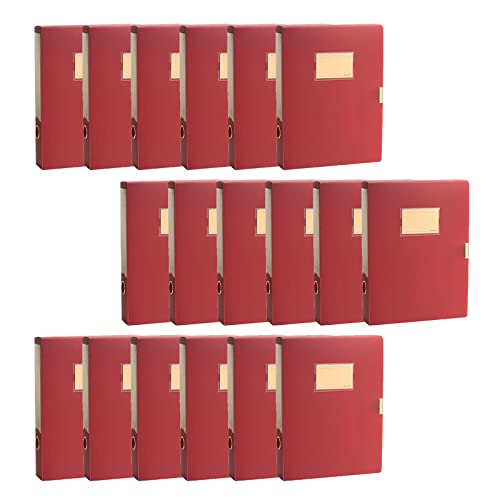 Diaryan Premium Sammelbox (18 Stück) A4 mit Klettverschluss Rückenbreite 55mm Heftbox mit Beschreibbare 2 Namensfeld Extra Starkem Kunststoff Schulranzen Ordner für DIN A4 Archivbox Zeichenbox-Rot von Diaryan