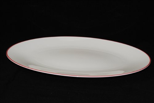 Dibbern Simplicity Ovale Platte aus Fine Bone China Porzellan in der Farbe Rot mit einem Durchmesser 32cm, 0322012502 von Dibbern