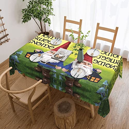 Dicapo Bunte Zwerge, quadratische Spitzentischdecke für Innen- und Außenbereich, Camping, Mahlzeiten, strapazierfähige Tischdecke, 137,2 x 183,9 cm von Dicapo