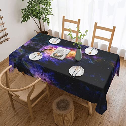 Dicapo Die quadratische Spitzentischdecke mit Galaxie im Universum wird für Camping-Mahlzeiten im Innen- und Außenbereich verwendet, strapazierfähige Tischdecke, 137,2 x 182,9 cm von Dicapo