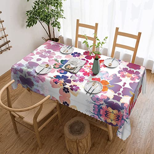 Dicapo Die quadratische Tischdecke mit hawaiianischem Blumendruck wird für Camping-Mahlzeiten im Innen- und Außenbereich verwendet, strapazierfähige Tischdecke, 137,2 x 183,9 cm von Dicapo