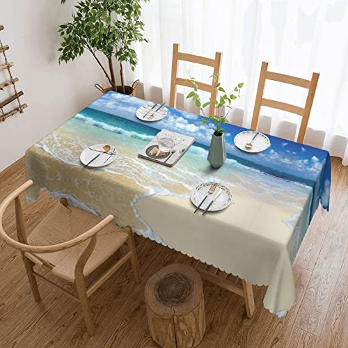 Dicapo Die quadratische Tischdecke von Serene Coastal wird für Camping-Mahlzeiten im Innen- und Außenbereich verwendet, strapazierfähige Tischdecke, 137,2 x 183,9 cm von Dicapo