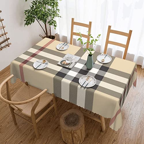 Dicapo Graue karierte Linien, quadratische Spitzentischdecke wird für Camping-Mahlzeiten im Innen- und Außenbereich verwendet, strapazierfähige Tischdecke, 137,2 x 183,9 cm von Dicapo