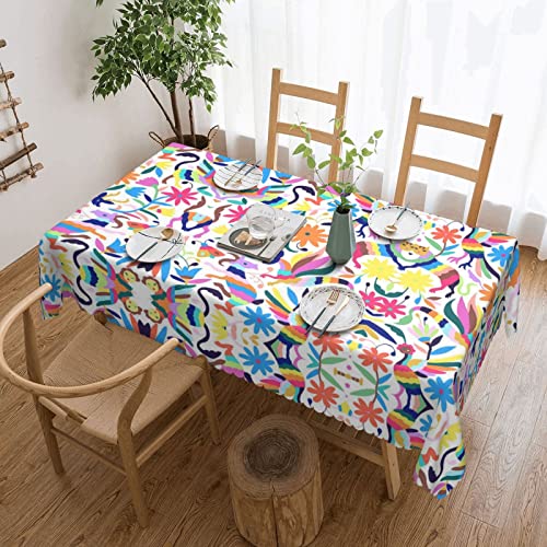 Dicapo Quadratische Spitzentischdecke mit mexikanischen Otomi-Tieren für Innen- und Außenbereich, Camping, Mahlzeiten, strapazierfähige Tischdecke, 137,2 x 182,9 cm Dicapo Quadratische Spitzentischdecke mit mexikanischen Otomi-Tieren für Innen- und Außenbereich, Camping, Mahlzeiten, strapazierfähige Tischdecke, 137,2 x 182,9 cm von Dicapo