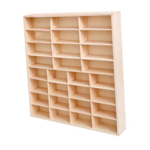 Dickly 1/64 Spielzeugautos Organisator, Autosräder Displaykoffer, Showcase, wandmontierte Holzfiguren Zeigen Regal für Aktionsfiguren an, 28 Gitter von Dickly
