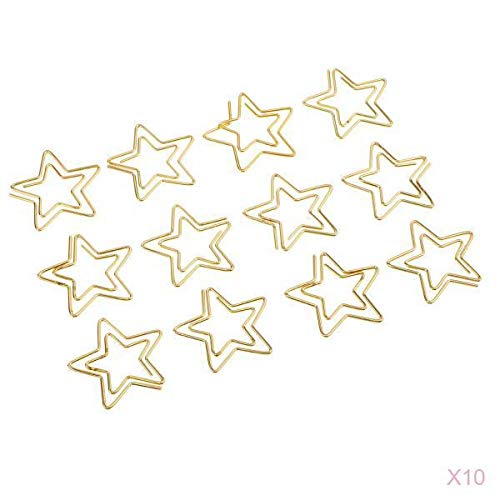 Dickly 10x 12 Metallsterne Papierordner Clips Büro Lesezeichen Gold, 2,6 X 2,3 Cm Dickly 10x 12 Metallsterne Papierordner Clips Büro Lesezeichen Gold, 2,6 X 2,3 Cm von Dickly