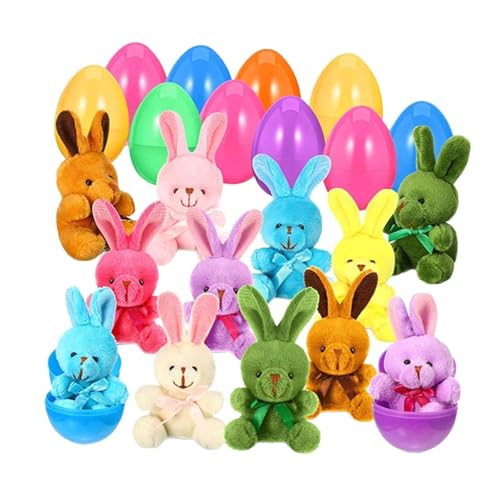 Dickly 12pcs vorgefüllte Ostereier mit Plüsch -Spielzeug -Stofftieren Kaninchen Bulk Korbfüllern Dickly 12pcs vorgefüllte Ostereier mit Plüsch -Spielzeug -Stofftieren Kaninchen Bulk Korbfüllern von Dickly