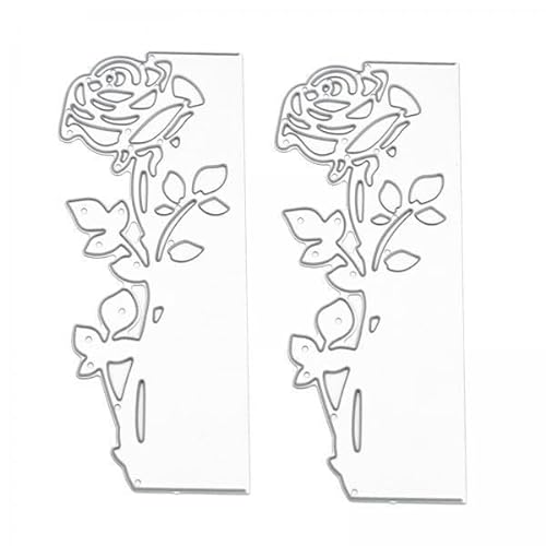Dickly 2x 2 Stück Rosenblüten Stanzformen, Stanzschablonen, DIY, Scrapbooking, für Die Kartenherstellung von Dickly