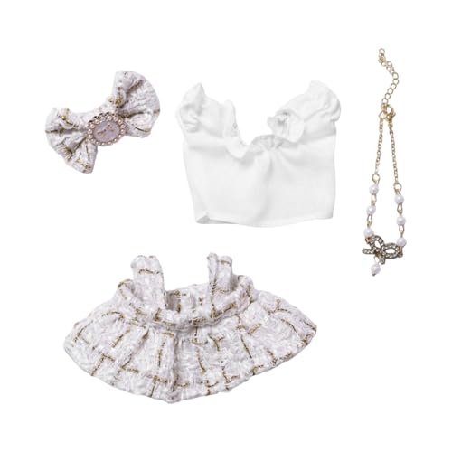 Dickly 4X Puppenkleidungsset Puppenkleid Outifits Anziehsachen Waschbar Bequem Kostüme Kleidung Anzug für 15 cm oder 17 cm Puppen Geschenk, Weißgold Dickly 4X Puppenkleidungsset Puppenkleid Outifits Anziehsachen Waschbar Bequem Kostüme Kleidung Anzug für 15 cm oder 17 cm Puppen Geschenk, Weißgold von Dickly
