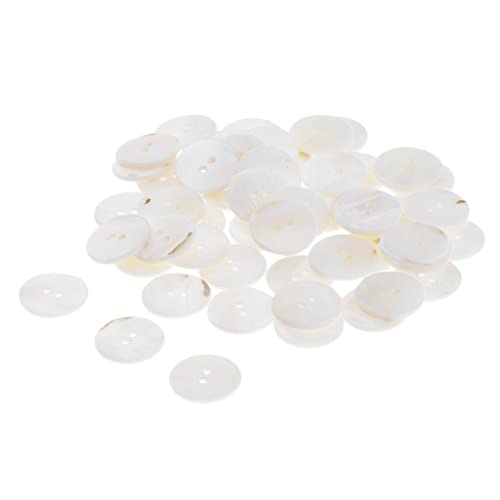 Dickly 50 Perlmuttknöpfe Muscheln 2 Loch für Nähprojekte, weiß Dickly 50 Perlmuttknöpfe Muscheln 2 Loch für Nähprojekte, weiß von Dickly