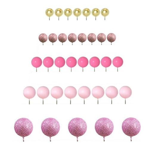 Dickly 50 Stück Kuchen -Top -Bälle Mini -Luftballons Dekor 2/2,5/3/4 cm Kuchen Picks Kuchendekorationen Schaumkugeln für Duschparty, Rosa Dickly 50 Stück Kuchen -Top -Bälle Mini -Luftballons Dekor 2/2,5/3/4 cm Kuchen Picks Kuchendekorationen Schaumkugeln für Duschparty, Rosa von Dickly