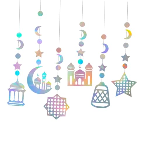 Dickly 6 Teile Ramadan Eid Dekoration Streamer für Hängende Wandgestaltung, Silber Dickly 6 Teile Ramadan Eid Dekoration Streamer für Hängende Wandgestaltung, Silber von Dickly