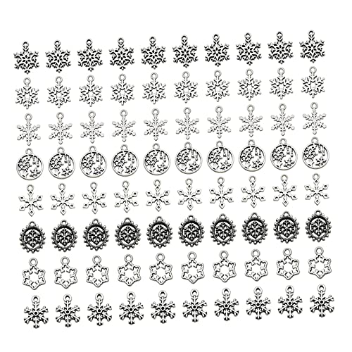 Dickly 80 Stück Schneeflocken Charms Anhänger Schmuckherstellung Zubehör für Ohrringe Dickly 80 Stück Schneeflocken Charms Anhänger Schmuckherstellung Zubehör für Ohrringe von Dickly