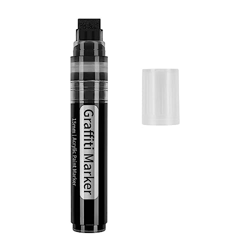 Dickly Acryl Farbstifte, Graffiti Marker, Kunstprojekt, Schnell Trocknend, Malerei, Kunstmarker, Schreibend, Zum Bemalen von Steinporzellan, Schwarz Dickly Acryl Farbstifte, Graffiti Marker, Kunstprojekt, Schnell Trocknend, Malerei, Kunstmarker, Schreibend, Zum Bemalen von Steinporzellan, Schwarz von Dickly