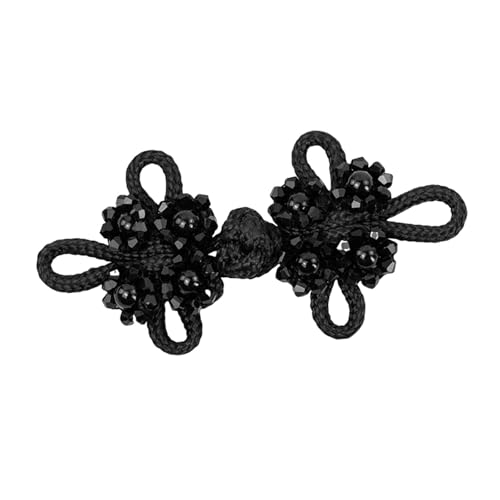 Dickly Chinesische Knoten Froschknopf DIY NEWING FORTENSELNUNG FÜR JAHRIGAN COSTUMES MACHTEN CLOAK, Schwarz von Dickly