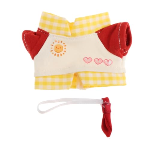 Dickly Figurenhemd mit Krawatte, Kleidung, Mode für Kinder, Pädagogische Foto Requisiten, DIY. Machen Sie Ihre Eigenen Puppen, Verkleiden Sie Sie für 15 cm B, Gelbes Gitter von Dickly