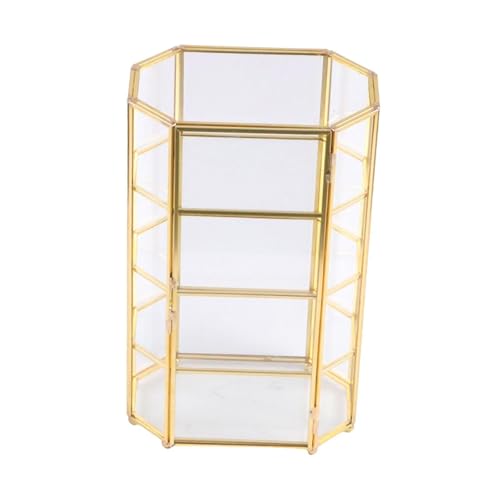 Dickly Glas-Schmuckschatulle, Schmuck-Vitrine, transparent, für den Schreibtisch, Dekoration, Geschenk, Schmuckkästchen, Organizer, Aufbewahrungsbox für Dickly Glas-Schmuckschatulle, Schmuck-Vitrine, transparent, für den Schreibtisch, Dekoration, Geschenk, Schmuckkästchen, Organizer, Aufbewahrungsbox für von Dickly