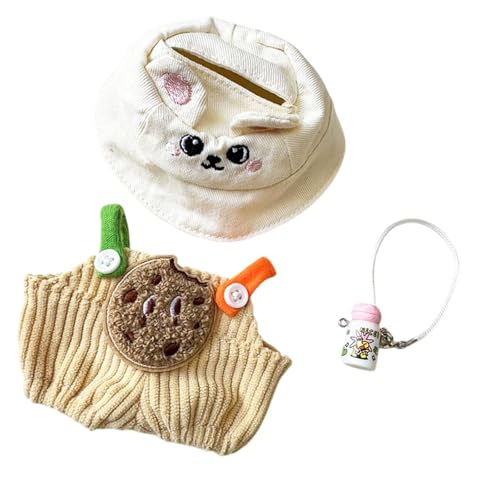 Dickly Puppen Hosen Kleidung Süße Puppe Kleidung Anzug Puppe Outfit Hut Set für Anhänger Puppe Mädchen Puppe, Keksflaschen-Set Dickly Puppen Hosen Kleidung Süße Puppe Kleidung Anzug Puppe Outfit Hut Set für Anhänger Puppe Mädchen Puppe, Keksflaschen-Set von Dickly