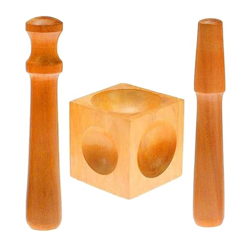 Dickly Quadratische Dapping-Stanzer und Dapping-Block-Set aus Holz, für die Schmuckherstellung, Metallformung, Schmuck-Dapping-Set für DIY konkav von Dickly
