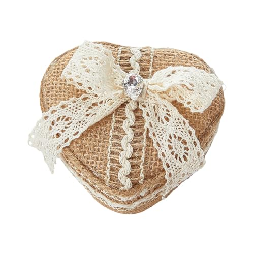 Dickly Ringschatulle für Hochzeiten, kreative, leichte Schmuckschatulle aus Leinen, Schmuckhalter für Verlobungsgeschenke, Heiratsantrag, Zeremoniegeschenk Dickly Ringschatulle für Hochzeiten, kreative, leichte Schmuckschatulle aus Leinen, Schmuckhalter für Verlobungsgeschenke, Heiratsantrag, Zeremoniegeschenk von Dickly