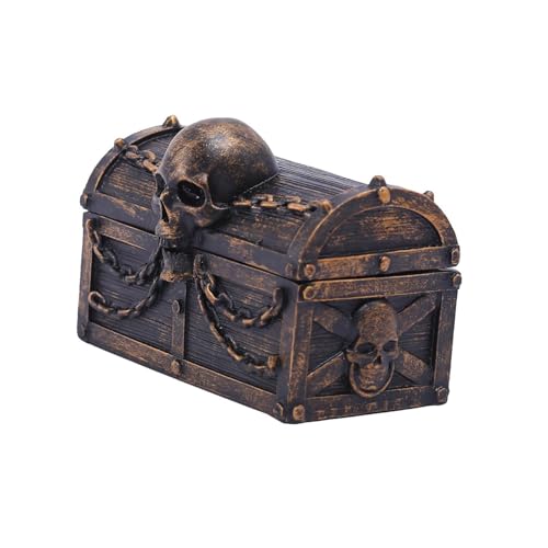 Dickly Schmuckschatulle mit Totenkopf, Andenkenbox, Gothic, gruselige Halloween-Dekoration, Kunstharz, dekorative Box, Schmuckaufbewahrung für die, Bronze Dickly Schmuckschatulle mit Totenkopf, Andenkenbox, Gothic, gruselige Halloween-Dekoration, Kunstharz, dekorative Box, Schmuckaufbewahrung für die, Bronze von Dickly