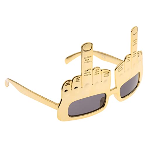 Dickly Tricky Mittelfinger Gesten Sonnenbrille, Gold von Dickly