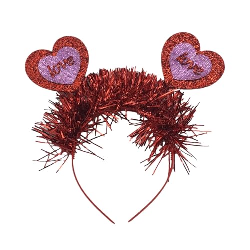 Dickly Valentinstag-Stirnband, Haarreifen, niedlicher Urlaubs-Haarschmuck, Cosplay-Party-Kostüm für Theater, Bühne, Urlaubszubehör, Herzensliebe von Dickly