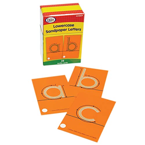 Didax Tactile Sandpaper Lowercase Letters Cards, Pack of 28 Schleifpapier-Buchstaben, Kleinbuchstaben, Karton, Mehrfarbig, 4-1/4 X 2-5/8 in Didax Tactile Sandpaper Lowercase Letters Cards, Pack of 28 Schleifpapier-Buchstaben, Kleinbuchstaben, Karton, Mehrfarbig, 4-1/4 X 2-5/8 in von Didax