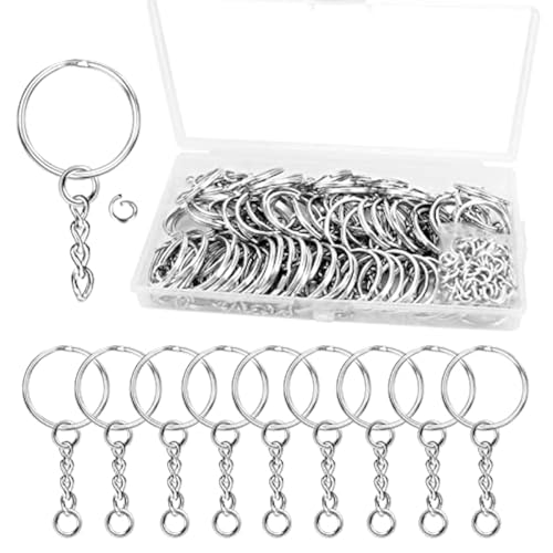 80 Stück Schlüsselanhängerringe und 80 Stück offene Binderinge aus Metall (25 mm) für Bastelarbeiten, Schmuckherstellung, Schlüsselanhängerherstellung von Didilor