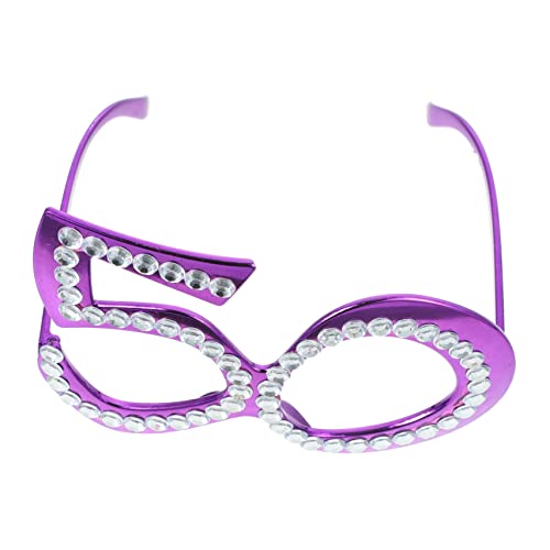 Didiseaon 1 Paar Digitale Brille Alles Zum Geburtstag Brille Rahmen Neuheit Geburtstagsbrille Requisiten Für Fotoautomaten Party-brillen-requisiten Partyzubehör Albern Plastik Violett von Didiseaon