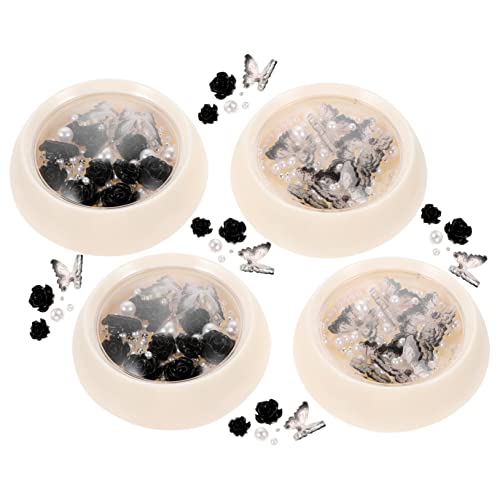 Didiseaon 1 Satz Dunkler Nageldiamant Nail Strass-kit Kristalle Klebstoff Strasssteine Charme Nagelsteine Gelnägel Nail Decoration Nagelkunst Schmuck Maniküre Reiz Nagel Charms Harz 4boxen von Didiseaon