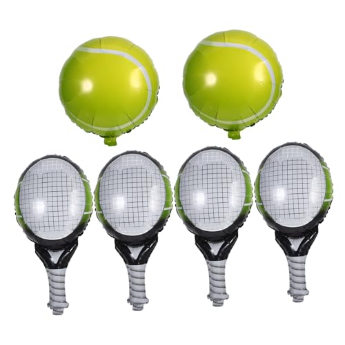 Didiseaon 1 Satz Tennis Ballons Teiliges Party Dekorationsset mit Hellen Tennisbällen und Grünen Schlägerballons aus Langlebigem Aluminiumfolie für Sport Motto Geburtstagsfeiern und von Didiseaon