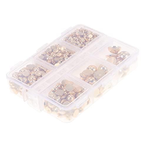 Didiseaon 1 Schachtel Halbrunde Perlen Charms DIY Bastelset Dekorative Kunstperlen für Nageldesign Kleidung Accessoires Langlebig und Bruchsicher für Bastelprojekte und von Didiseaon