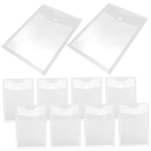 Didiseaon 10 Stück Dokumentenordner Transparente Aufbewahrungstaschen mit Druckknopf Praktische Datei Organizer für Schule Büro und Zuhause Format von Didiseaon