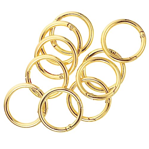 Didiseaon 10 Stück Federschnalleschlüsselring Zubehör geteilte Ringe Kreise Form Bronze Schlüsselanhänger Spaltringe Schlüsselanhänger basteln runde Spaltringe Metallringe Legierung Golden von Didiseaon