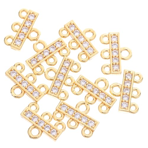 Didiseaon 10 Stück Gold Überzogene Zirkonia Mehrfach-strang Schmuckverbinder Vielseitiger Kettenverbinder und Spacer für DIY Mehrlagige Halsketten und Armbänder Sicherer und Eleganter von Didiseaon