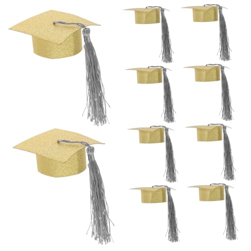 Didiseaon 10 Stück Mini-Hut-Becherhülle Erwachsene Kappen ihn Zubehör Abschlusskappe Party Abdeckung für den Abschlusskelch weinkelch Becherdeckel mit Graduierungskappe Papier Golden Didiseaon 10 Stück Mini-Hut-Becherhülle Erwachsene Kappen ihn Zubehör Abschlusskappe Party Abdeckung für den Abschlusskelch weinkelch Becherdeckel mit Graduierungskappe Papier Golden von Didiseaon