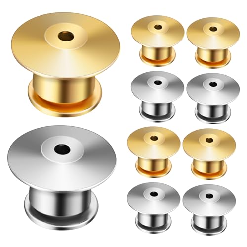 Didiseaon 10 Stück Teiliges Metall Pin Back Locking Clips für Broschen DIY Anstecknadeln Basteln Federverschluss Sicherung Geeignet für Schmuck Taschen Hüte Leichte Robuste Metallrückseiten von Didiseaon