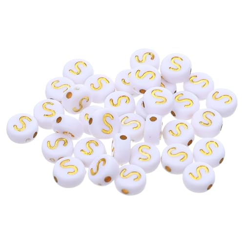 Didiseaon 100 Runde Alphabet-perlen: Runde Acryl-alphabet-abstandshalter Zum Lösen – Flache Buchstaben-anhänger Für Die Herstellung Von Armbändern, Basteln, Schmuck von Didiseaon