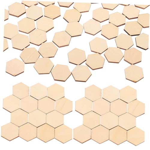 Didiseaon 100 Stück Buchenholz Sechseckige Holzstücke für Diy Bastelprojekte Hochzeiten und Weihnachtsdekorationen Holzornamente mit Glatter Oberfläche Deko für Feiern und Kreative von Didiseaon