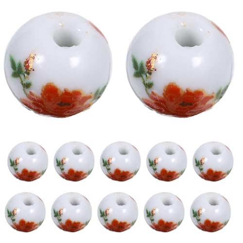 Didiseaon 100 Stück Keramikperlen Mit Blumenmuster: Porzellanperlen Mit 12 Mm Durchmesser Und Blumenmuster Für Die Schmuckherstellung, Diy-bastelarbeiten, Armbänder Und Didiseaon 100 Stück Keramikperlen Mit Blumenmuster: Porzellanperlen Mit 12 Mm Durchmesser Und Blumenmuster Für Die Schmuckherstellung, Diy-bastelarbeiten, Armbänder Und von Didiseaon
