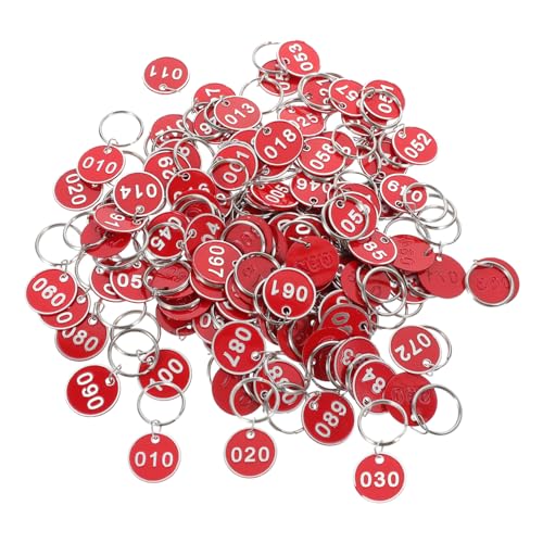 Didiseaon 100 Stück Nummerierte Aufbewahrungsetiketten für Sauna mit Schlüsselring Wasserfeste Id Tags zur Kennzeichnung von Schlüsseln Taschen von Didiseaon