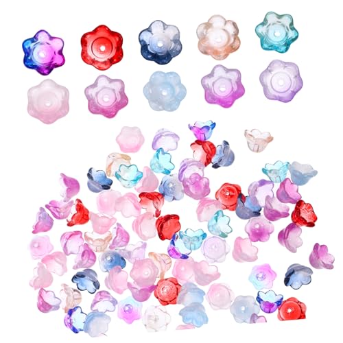 Didiseaon 100Stücke Glasblumenperlen Kleine Abstandsperlen für Schmuckherstellung Niedliche DIY Perlen für Armbänder und Ohrringe Vielseitige Bastelmaterialien von Didiseaon