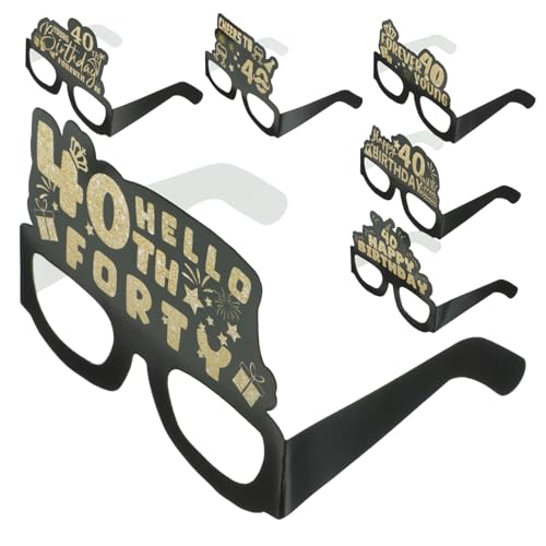 Didiseaon 12 Stück Papierbrillenrahmen Dekorative Papiergläser Erwachsene Party Bevorzugt Brille Geburtstagsparty-brille Fotokabinen-requisiten Zum 40. Geburtstag Geburtstagsfeierbrille Rave von Didiseaon