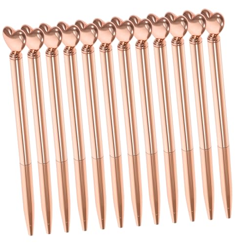 Didiseaon 12 Stück Teiliges Herz Kopf Kugelschreiber aus Metall Ergonomischer Schreibstift mit Premium Tinte Sanftes Schreiben für Schüler Haushalt und Geschenke Roségoldfarben Didiseaon 12 Stück Teiliges Herz Kopf Kugelschreiber aus Metall Ergonomischer Schreibstift mit Premium Tinte Sanftes Schreiben für Schüler Haushalt und Geschenke Roségoldfarben von Didiseaon